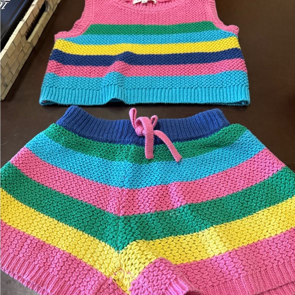 Hannah Banana Pink Knit Top and shorts